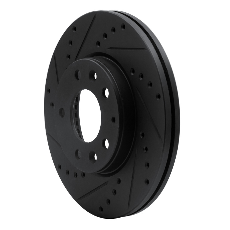 Mazda 6 Brake Rotor (1) - Front Left - R1 Concepts - Drilled & Slotted - Black - `03-`05